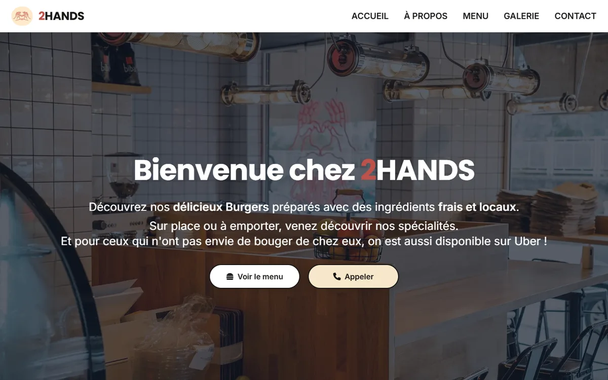 Accueil de 2Hands, burgers maison à Montpellier