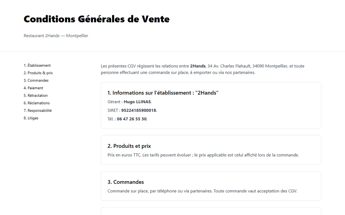 Section histoire de 2Hands, fondé par Stéphane & Hugo