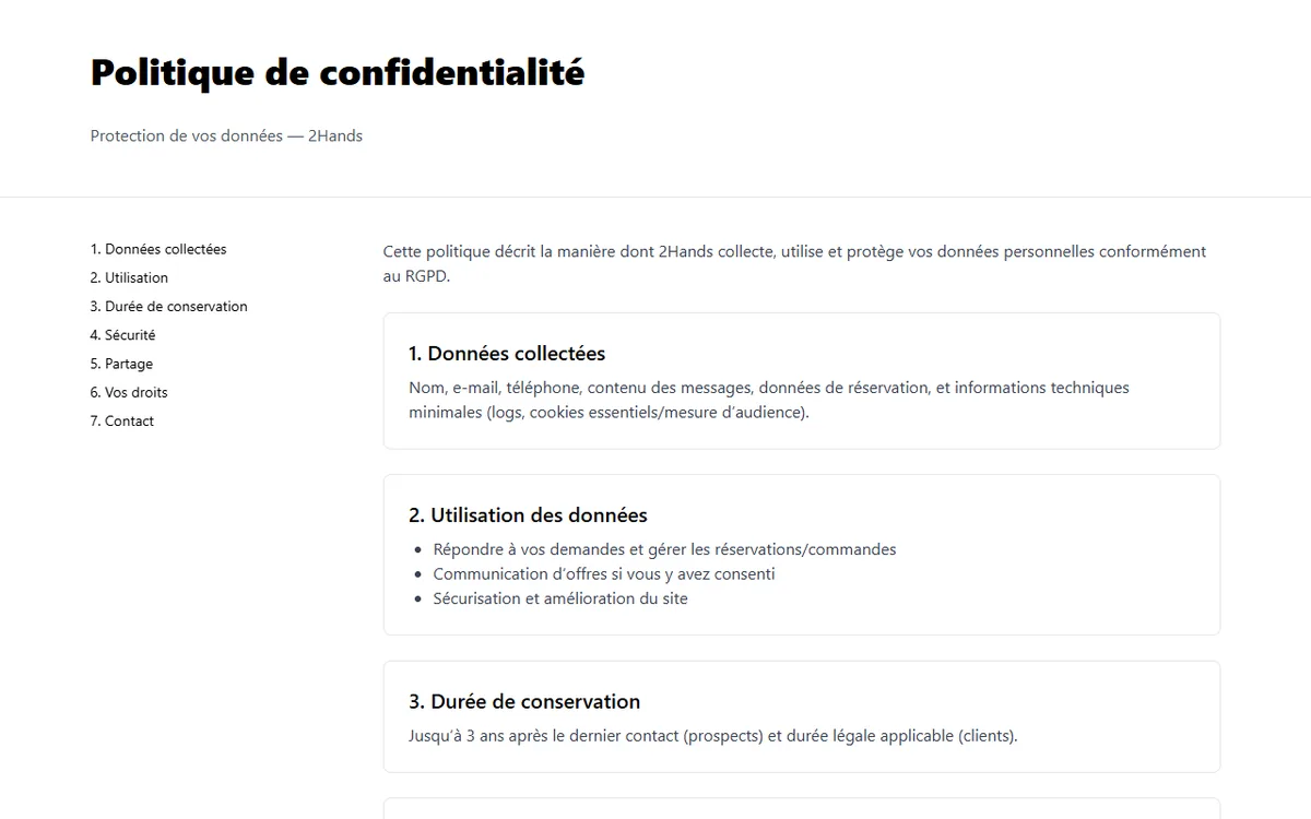 Contact 2Hands : horaires, adresse & appel direct