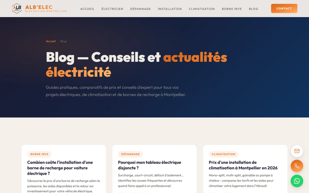 Page borne de recharge IRVE d'ALB'ELEC