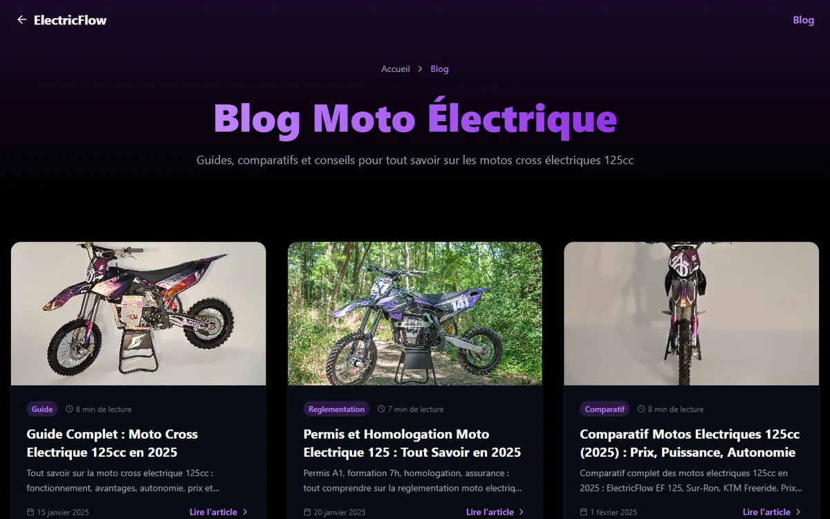 Configurateur de moto cross électrique Electric Flow