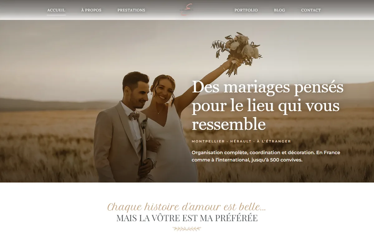 Accueil du site Elikya Events, wedding planner à Montpellier