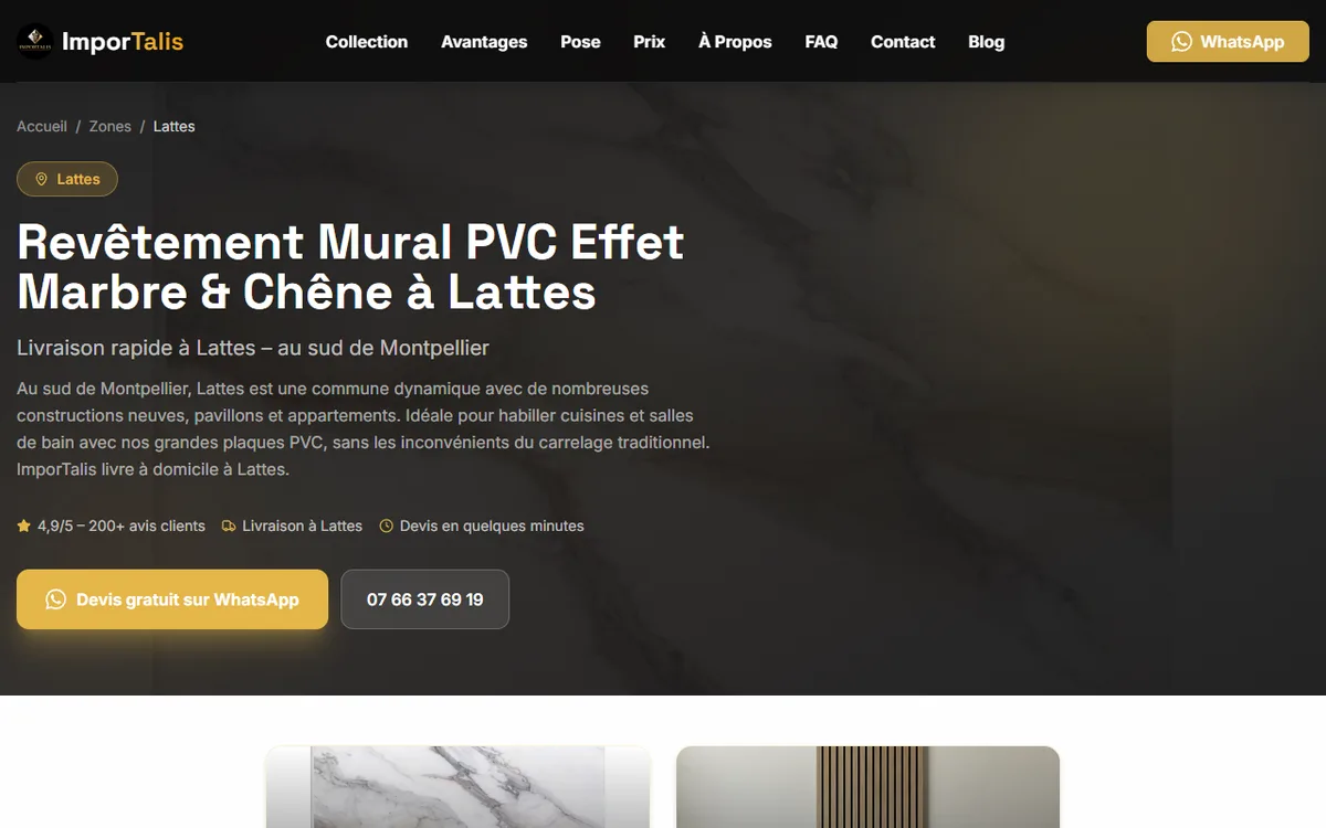 Page zones de livraison Montpellier d'ImporTalis