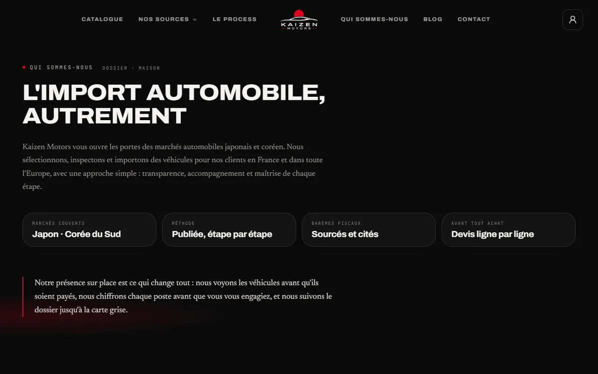 Page équipe de Kaizen Motors
