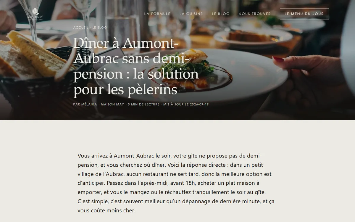 Article du blog Maison May pour les voyageurs