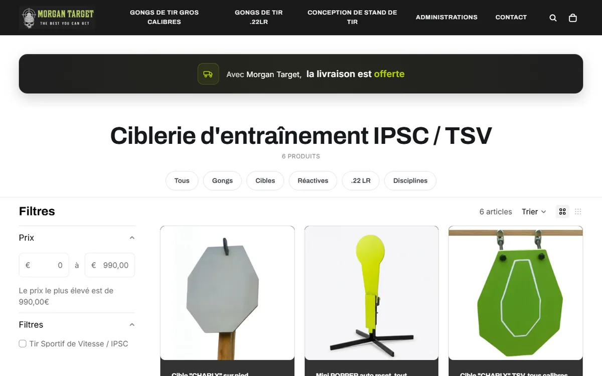 Collection ciblerie d'entraînement