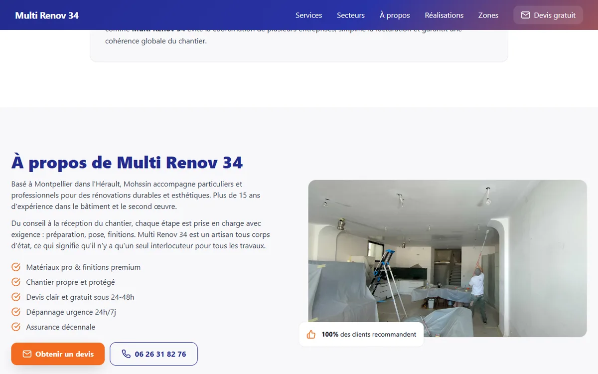 Page rénovation Sète de Multi Renov 34