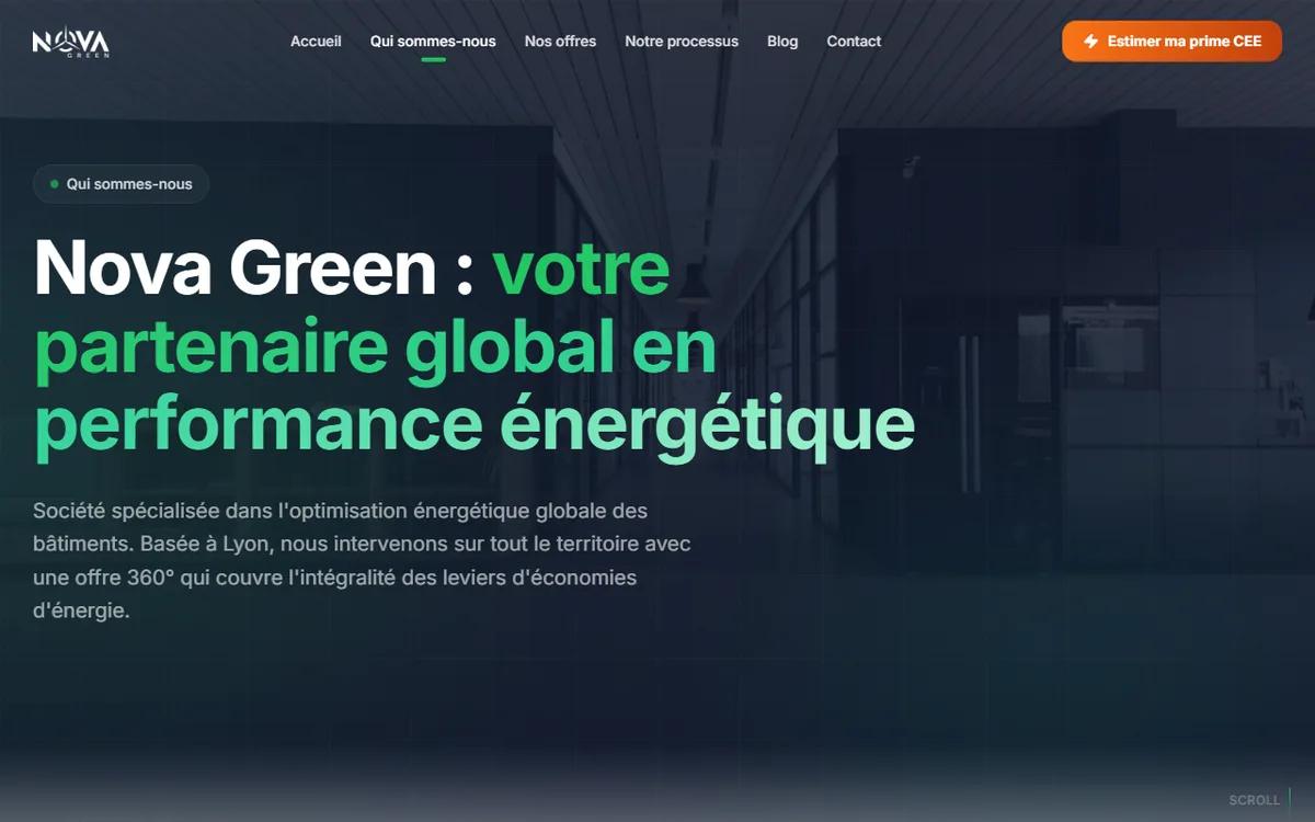 Page qui sommes-nous de Nova Green