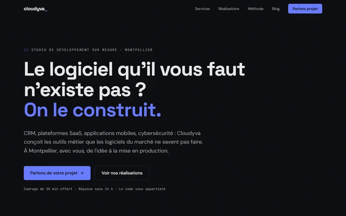 Cloudyva – Site Vitrine par SDR Web, agence web Montpellier
