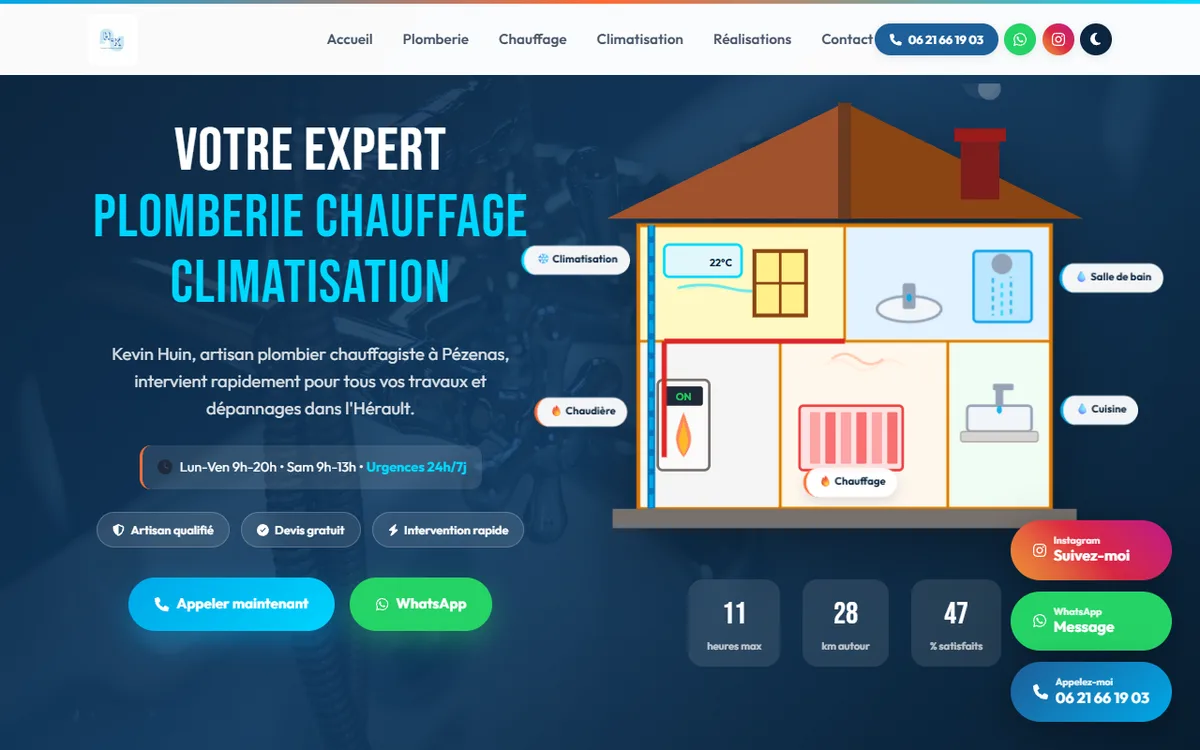 Réalisation web SDR Web – HK Plomberie, agence web Montpellier