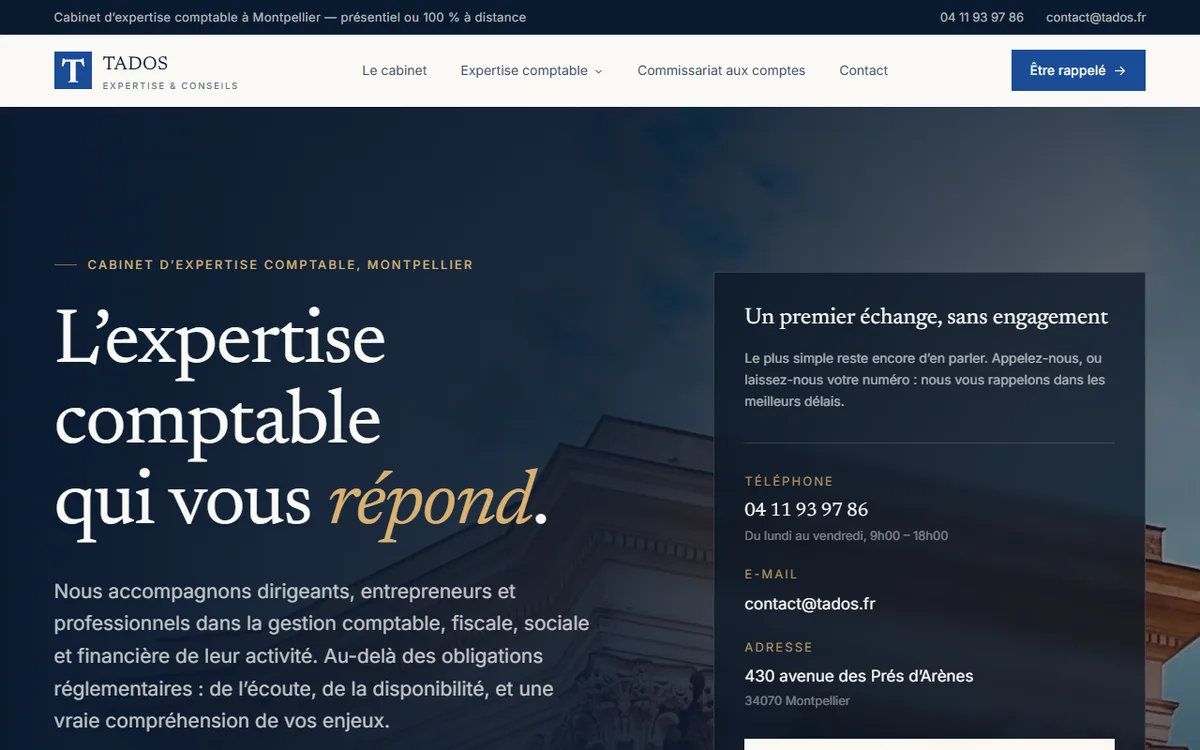 Tados – Site Vitrine par SDR Web, agence web Montpellier