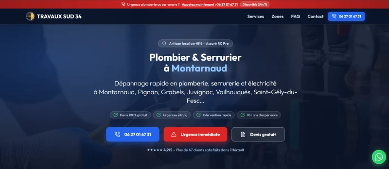 Travaux Sud – Site Vitrine par SDR Web, agence web Montpellier